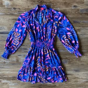 Lilly Pulitzer sleeves dress size 0 blue pink orange